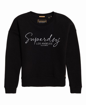 Superdry Alice Crew Női Pulóver Fekete | LMVRH8316